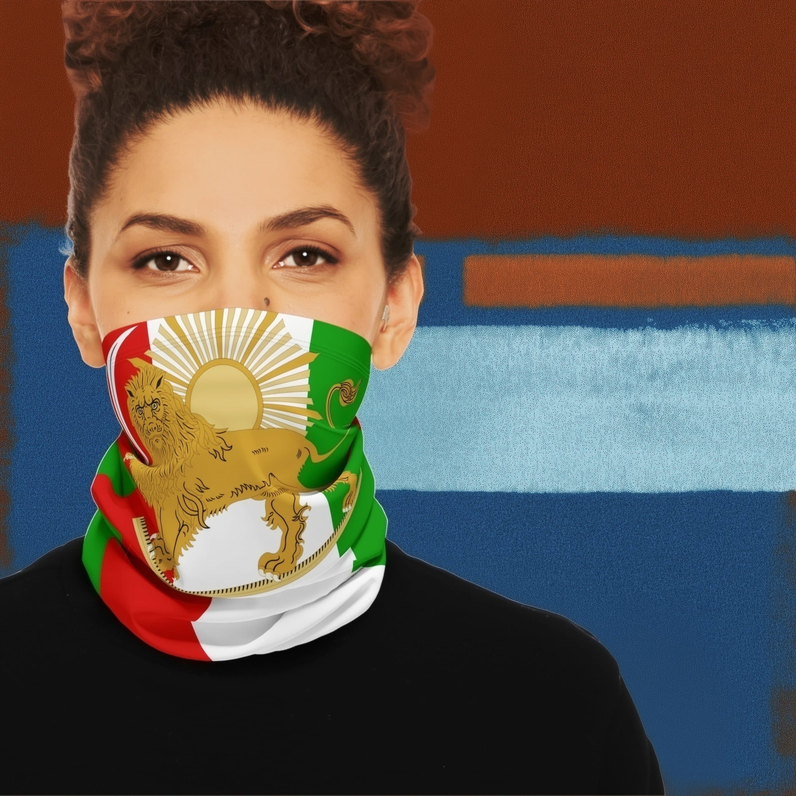 Iranian Flag Lion & Sun Neck Gaiter